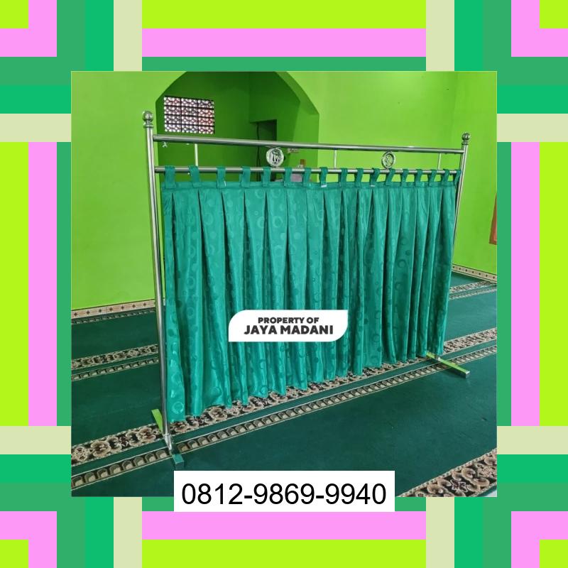 0812-9869-9940 Diskon Besar, Jual Partisi Sekat Shaf Pembatas sholat Masjid musholla stainless musholla Tirai Shaf Masjid Free kain Keliling Danau
