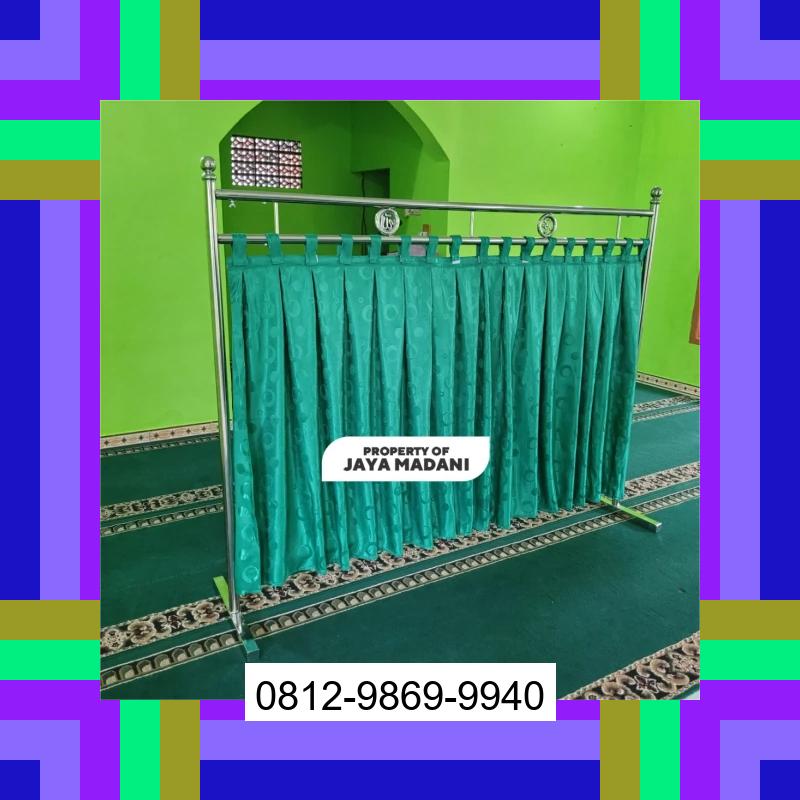 0812-9869-9940 Diskon Besar, Jual Partisi Sekat Shaf Pembatas sholat Masjid musholla stainless musholla Tirai Shaf Masjid Free kain Lebong Selatan