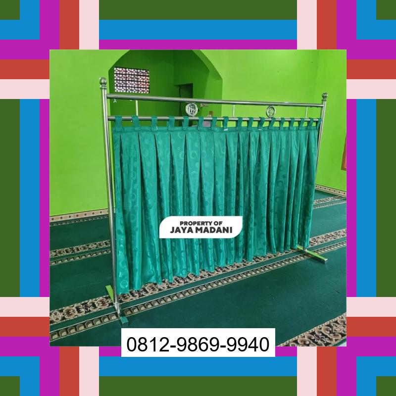 0812-9869-9940 Eksklusif, Jual Partisi Sekat Shaf Pembatas sholat Masjid musholla stainless musholla Tirai Shaf Masjid Free kain Bandar Negeri Semuong
