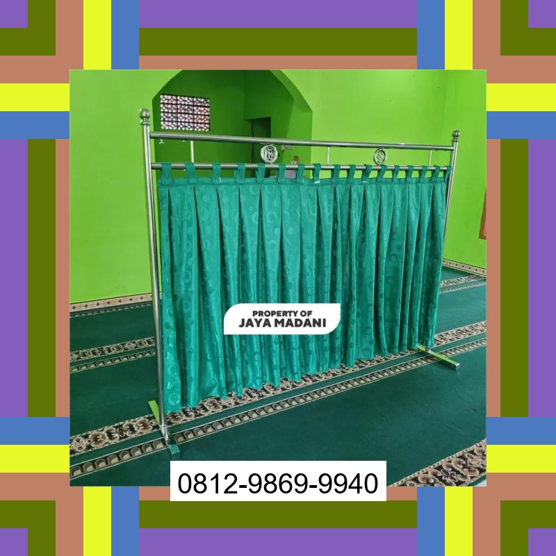 0812-9869-9940 Eksklusif, Jual Partisi Sekat Shaf Pembatas sholat Masjid musholla stainless musholla Tirai Shaf Masjid Free kain Blubur Limbangan