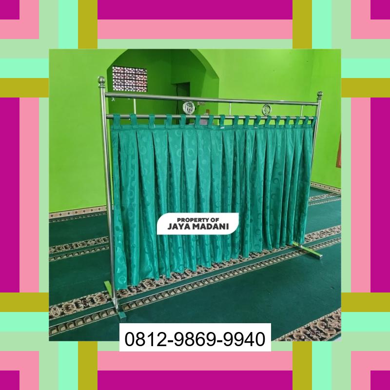 0812-9869-9940 Eksklusif, Jual Partisi Sekat Shaf Pembatas sholat Masjid musholla stainless musholla Tirai Shaf Masjid Free kain Bojonegoro