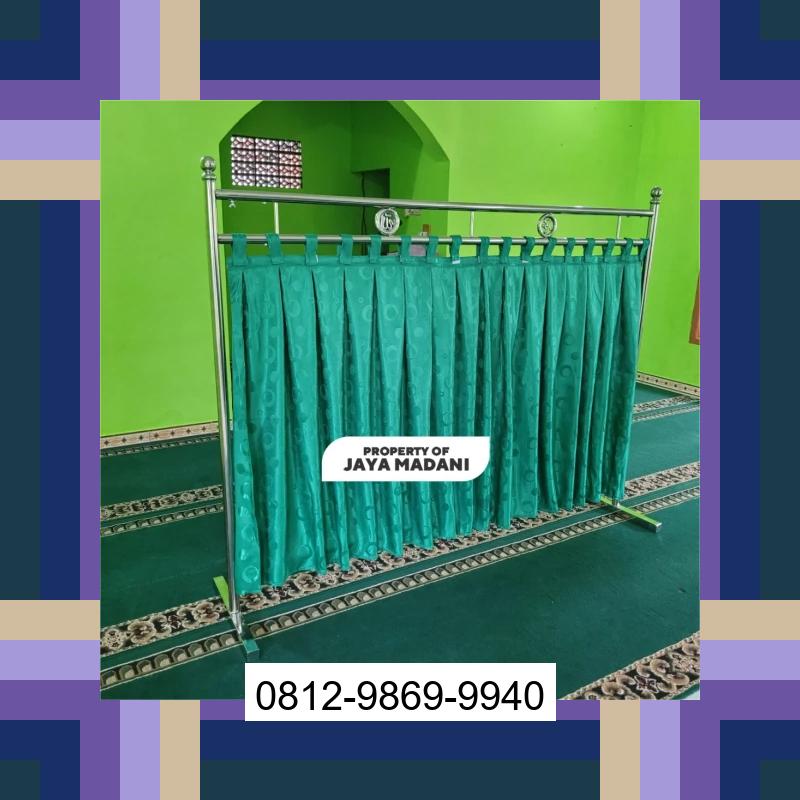 0812-9869-9940 Eksklusif, Jual Partisi Sekat Shaf Pembatas sholat Masjid musholla stainless musholla Tirai Shaf Masjid Free kain Dumai Selatan