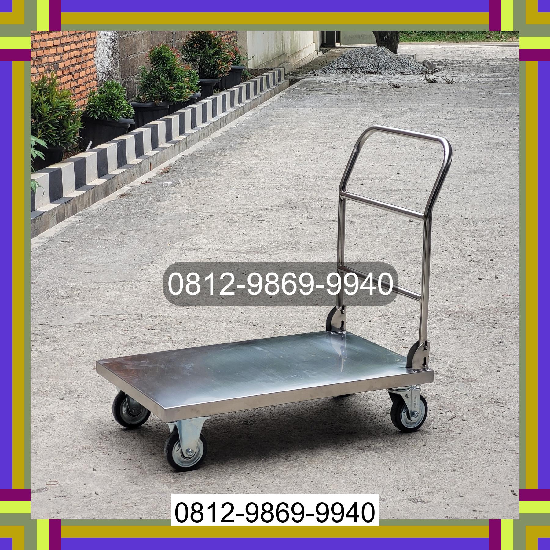 0812-9869-9940 Promo Hebat, Jual Handtruck Hand Truck 500 kgg & 300 kg | Troli Barang | Troli lipat | Troli angkut Biru-Biru