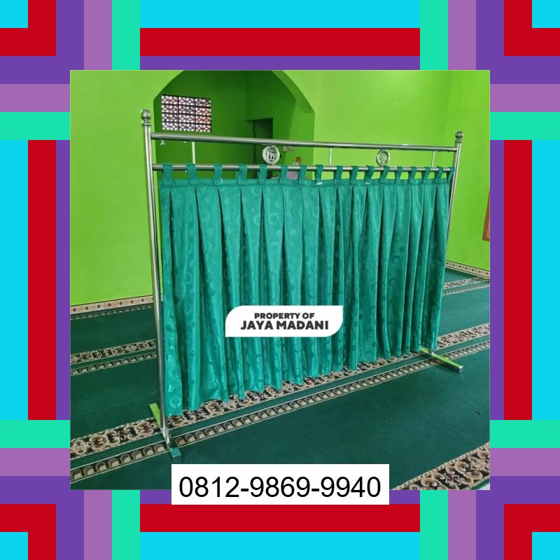 0812-9869-9940 Promo Hebat, Jual Partisi Sekat Shaf Pembatas sholat Masjid musholla stainless musholla Tirai Shaf Masjid Free kain Mlati