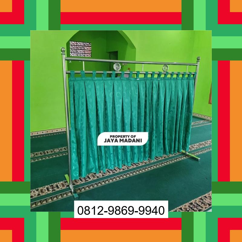 0812-9869-9940 Promo Hebat, Jual Partisi Sekat Shaf Pembatas sholat Masjid musholla stainless musholla Tirai Shaf Masjid Free kain Nasal