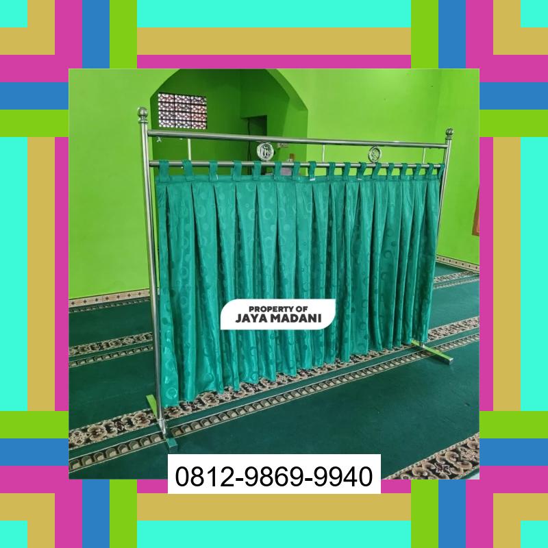 0812-9869-9940 Promo Hebat, Jual Partisi Sekat Shaf Pembatas sholat Masjid musholla stainless musholla Tirai Shaf Masjid Free kain Tamiang Hulu