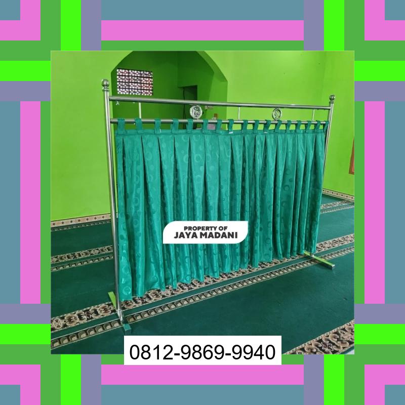 0812-9869-9940 Terbaik, Jual Partisi Sekat Shaf Pembatas sholat Masjid musholla stainless musholla Tirai Shaf Masjid Free kain Tarakan Utara