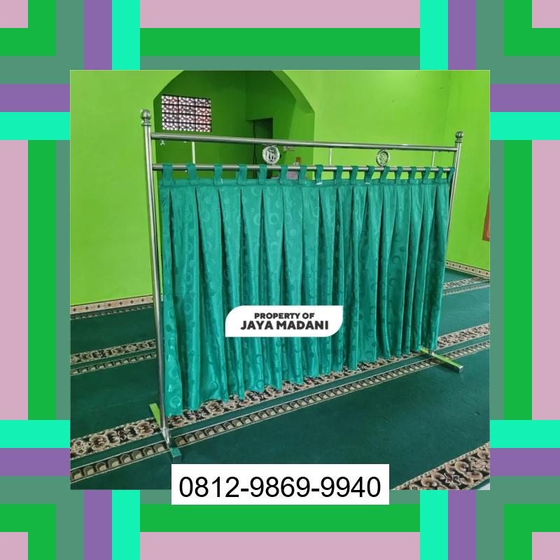 0812-9869-9940 Terlaris, Jual Partisi Sekat Shaf Pembatas sholat Masjid musholla stainless musholla Tirai Shaf Masjid Free kain Kupang