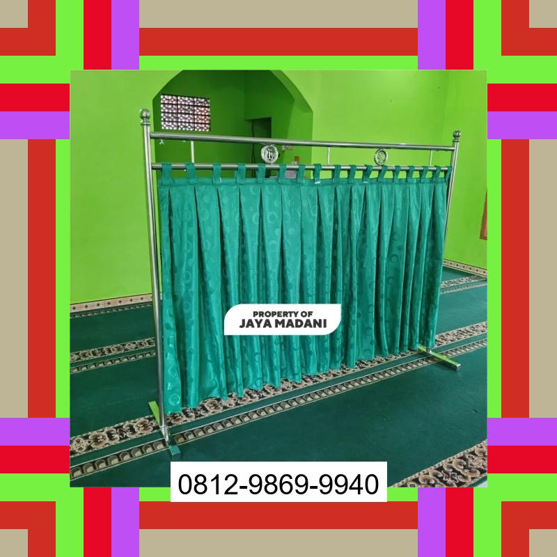 0812-9869-9940 Terlaris, Jual Partisi Sekat Shaf Pembatas sholat Masjid musholla stainless musholla Tirai Shaf Masjid Free kain Muara Beliti