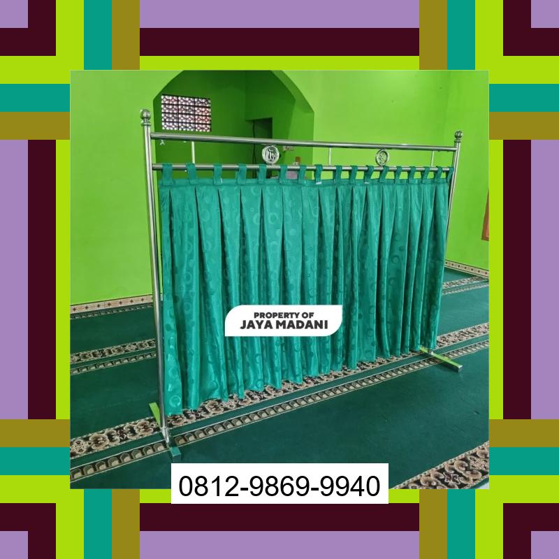 0812-9869-9940 Terlaris, Jual Partisi Sekat Shaf Pembatas sholat Masjid musholla stainless musholla Tirai Shaf Masjid Free kain Pandeglang