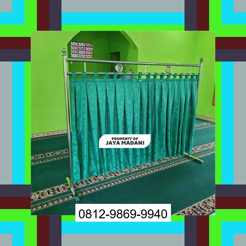 0812-9869-9940 Terlaris, Jual Partisi Sekat Shaf Pembatas sholat Masjid musholla stainless musholla Tirai Shaf Masjid Free kain Surabaya